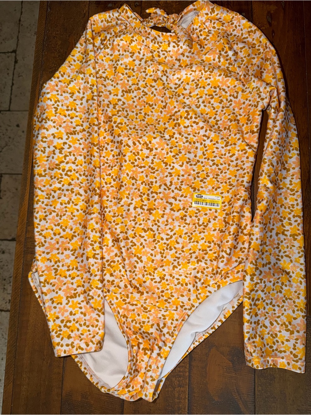 Target Yellow and Orange Floral Long-Sleeve Kids One-Piece